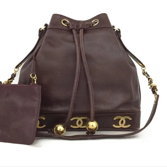 CHANEL | Bags | Chanel Bordeaux Triple Coco Cc Logo Caviar